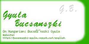 gyula bucsanszki business card